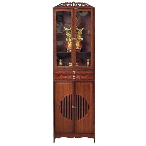 YHWKGZ Chinesischer Schranksockel-Opfertisch, Bambus-Meditationsaltartisch, Persönlicher Meditationsschrein, Meditationsaltartisch Mit Schublade, Meditationstisch Pooja Schrank(Length68cm/26.7in) von YHWKGZ