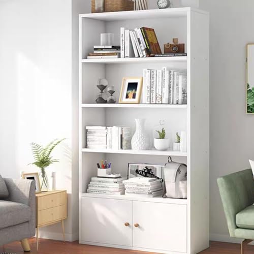 YHWKGZ Eckbücherregal, Eckregal mit Schränken, Offenes Bücherregal, Rustikales Präsentationsregal, Mehrzweck-Bücherregal, Geeignet for Schlafzimmer, Kleine Räume(Wit,L60xW24xH132cm) von YHWKGZ