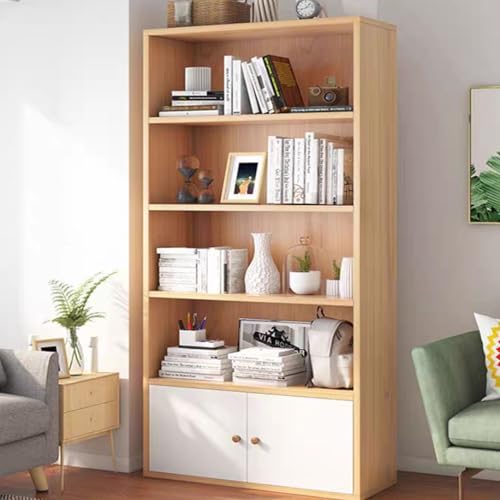 YHWKGZ Eckbücherregal, Eckregal mit Schränken, Offenes Bücherregal, Rustikales Präsentationsregal, Mehrzweck-Bücherregal, Geeignet for Schlafzimmer, Kleine Räume(Wood Color,L60xW24xH132cm) von YHWKGZ