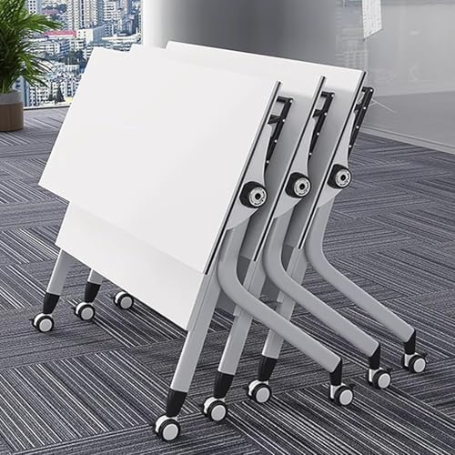 YHWKGZ Klappbarer Konferenztisch, Klappbares Besprechungstisch-Set, Konferenzräume, Mobiler Klapp-Trainingstisch mit Geräuschlosen Rädern, for Konferenzräume(3PCS,120 x 60 x 75 cm) von YHWKGZ