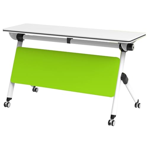 YHWKGZ Klappbarer Konferenztisch, Klappbares Besprechungstisch-Set, Mobiler Schulungstisch mit Feststellbaren Rädern, Multifunktionaler Rechteckiger Computertisch for Konferenzräume(Green,160 x 60 x75 von YHWKGZ