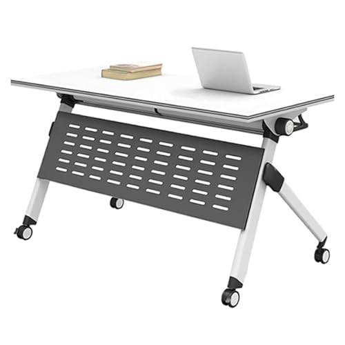 YHWKGZ Klappbarer Konferenztisch, Mobiler Schulungstisch, Klappbarer Konferenzraumtisch for Kleine Räume mit Feststellrollen, Mobiler Kommerzieller Büroschreibtisch(1PCS,120 x 60 x 75 cm) von YHWKGZ