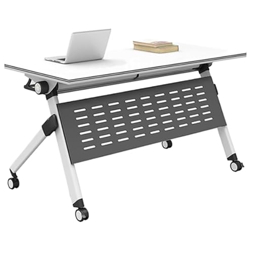 YHWKGZ Klappbarer Konferenztisch, Moderner Klappbarer Besprechungstisch mit Feststellbaren Rädern, Rechteckiger Multifunktionaler Computertisch for Büro, Besprechungsraum, Klassenzimmer(140 x 50 x 75 von YHWKGZ