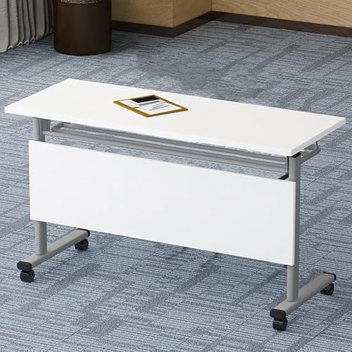 YHWKGZ Klappbarer Konferenztisch, Schulungstisch, Hochklappbarer Mobiler Schulungstisch mit Feststellbaren Rollen, Rechteckiger Multifunktionaler Computertisch for Konferenzräume(1PCS,140 x 60 x 75 cm von YHWKGZ