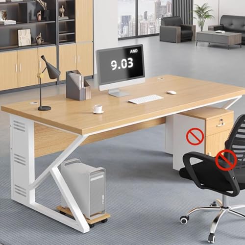 YHWKGZ Konferenztisch, Executive Room Desk, Meeting Seminar Training Table, Rechteckiger Tisch mit Verstellbaren Fußpolstern, for Büro, Sitzungssaal, Konferenzraum(Wood Color,160x60x75CM) von YHWKGZ