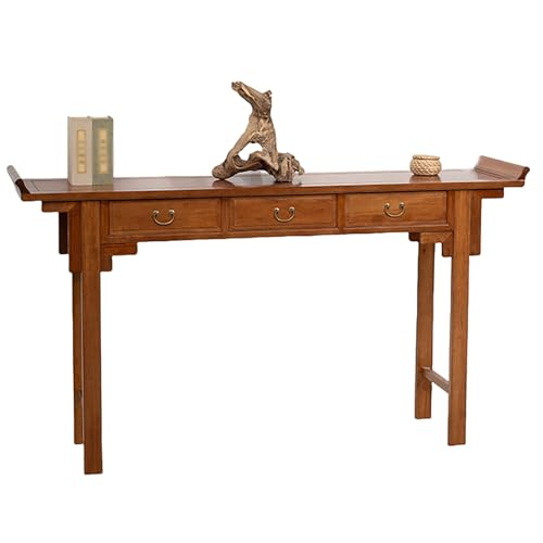 YHWKGZ Meditations- Und Puja-Tisch, Kleiner Altartisch Zur Wandmontage, Persönlicher Meditationsschrein, Aus Ausgewähltem Massivholz, Starke Tragfähigkeit, Chinesischer Vintage-Opfertisch(Huanghuali) von YHWKGZ