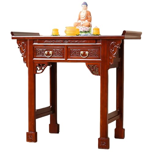 YHWKGZ Meditationsaltartisch-Kabinett,Persönlicher Meditationsschrein,Altartisch Massivholz Meditationstisch,Meditationstisch Altar Mit Aufbewahrung,Chinesischer Buddha Nischenschrank(Chestnut red,120 von YHWKGZ