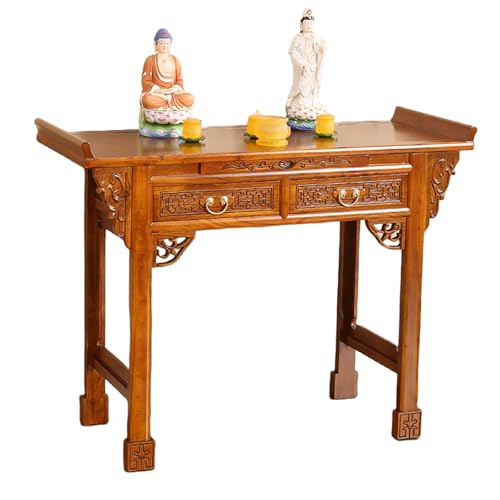 YHWKGZ Meditationsaltartisch-Kabinett,Persönlicher Meditationsschrein,Altartisch Massivholz Meditationstisch,Meditationstisch Altar Mit Aufbewahrung,Chinesischer Buddha Nischenschrank(Huanghuali color von YHWKGZ