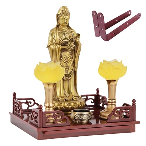 YHWKGZ Meditationstisch Mit Ausziehbarem Ausziehbrett-Design, Altartisch Mit Stauraum, Puja-Bodentisch for Spirituelle Zwecke, Altarschrank for Hexen, Buddhistische Schreine, Gebetsständer(35x30.5x11c von YHWKGZ