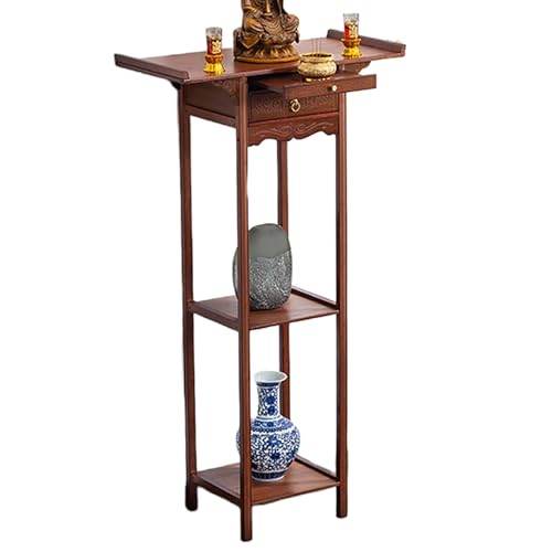 YHWKGZ Persönlicher Schrein-Altartisch Mit Aufbewahrung, Meditationsaltartisch Aus Bambus, Persönlicher Meditationsschrein, Meditationsaltartisch-Kabinett, Chinesischer Opfertisch Mit Sockel(Length66c von YHWKGZ