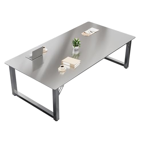 YHWKGZ Rechteckiger Konferenztisch, Besprechungs-Schulungstisch aus Edelstahl, Seminar-Geschäftstische mit Antirutschmatten, Kleiner Chefschreibtisch for 2 Personen(Square,150x60x74cm) von YHWKGZ