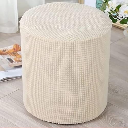 YHWW Ottomane Schonbezug Hockerbezug Rund Hocker Hussen Für Fußhocker Stretch Jacquard Bezug Ottomane Abdeckung Überzug Hocker Protector Waschbar Hockerabdeckung (Color : Z, Size : 40x40cm(16x16in)) von YHWW