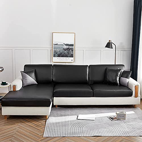 YHWW Sofa Sitzkissenbezug Kunstleder rutschfest, Sofa Sitzbezug Stretch, Elastischer Kissenbezüge Wasserdicht, Husse Überzug Bezug Für Sofa Sitzkissen (Color : #2, Size : 135-165cm(53-65in)) von YHWW