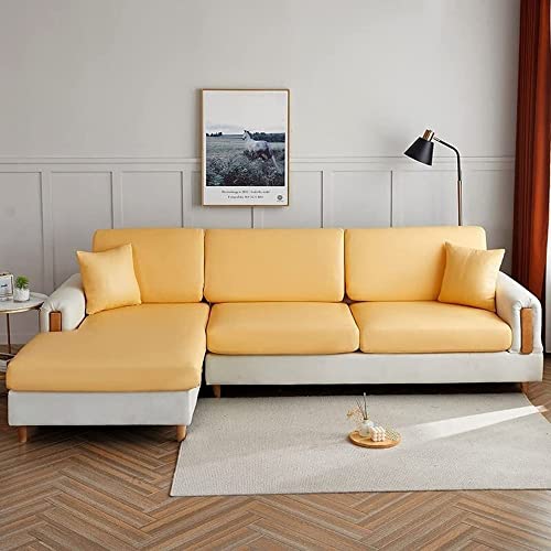 YHWW Sofa Sitzkissenbezug Kunstleder rutschfest, Sofa Sitzbezug Stretch, Elastischer Kissenbezüge Wasserdicht, Husse Überzug Bezug Für Sofa Sitzkissen (Color : #9, Size : 135-165cm(53-65in)) von YHWW