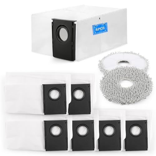 8 PCS Staubbeutel und Wischpads für Eureka J15 Pro Ultra,Zubehör Ersatzteil 6 Staubbeutel(3L)+ 2 Wischpads von YHX-OU