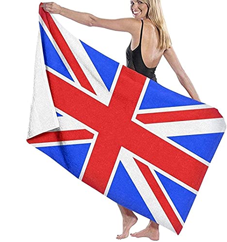 Tragbar Microfaser Strandtuch,Britische Union Jack-Flagge,130 x 80 cm,Sommer Badehandtuch,Schnell Trocknendes,Weiches,Sandfreies Handtuch,Perfekt für Schwimmen Pool Strandurlaub von YHX926