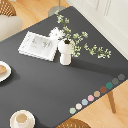 Elastische Tischdecke Rechteckig Abwischbar, Wasserdicht Elastische Tischdecke, Verschleißfest Tischdecke mit Gummizug, Leder/PU Wärmedämmung Spanntischdecke für Küche/Restaurant/Outdoor(Gray,80 X 140 Elastische Tischdecke Rechteckig Abwischbar, Wasserdicht Elastische Tischdecke, Verschleißfest Tischdecke mit Gummizug, Leder/PU Wärmedämmung Spanntischdecke für Küche/Restaurant/Outdoor(Gray,80 X 140 von YHXAIQ