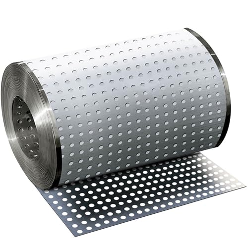 Lochblech Edelstahl, 8 mm Metallöffnung gegen Rutschen, Edelstahl 304 für Fensterbänke Geländer Luftung, Wohn- und Gewerbebereich, Abdeckung(15 x 200 cm) von YHXAIQ