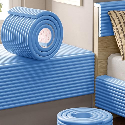 Wandkissen, Kissen Panel Wand 1.2cm Dick, Wandpolster Selbstklebend, Polsterpaneel Wand, Anti-Collision Wandpaneele, Bett Kopfteil Gepolstert für Schlafzimmer, Wandschutz(Blue,50 cm x 2 m 5pcs) von YHXAIQ