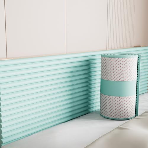 Wandkissen, Kissen Panel Wand 1.2cm Dick, Wandpolster Selbstklebend, Polsterpaneel Wand, Anti-Collision Wandpaneele, Bett Kopfteil Gepolstert für Schlafzimmer, Wandschutz(Green,50 cm x 2 m 1pc) von YHXAIQ