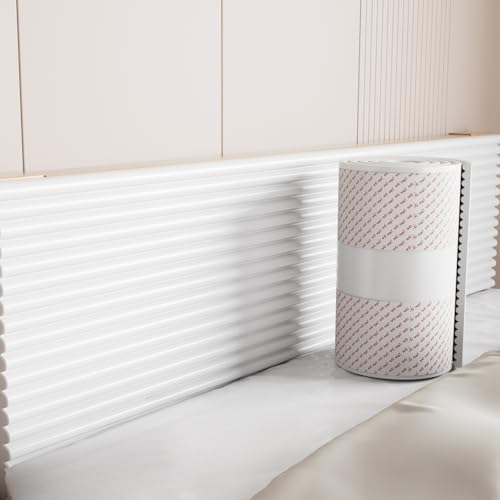 Wandkissen, Kissen Panel Wand 1.2cm Dick, Wandpolster Selbstklebend, Polsterpaneel Wand, Anti-Collision Wandpaneele, Bett Kopfteil Gepolstert für Schlafzimmer, Wandschutz(White,40 cm x 2 m 1pc) von YHXAIQ