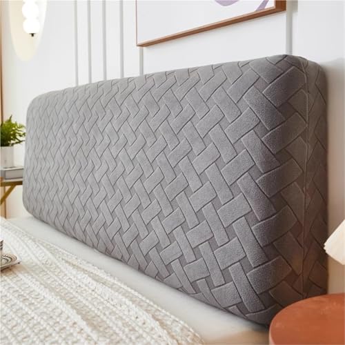 YHXAIQ Stretchy Flauschig Betthusse, All-Inclusive Antikollisionskopf Kopfteilbezug, Polyester + Samt Kopfteil Bezug, für Schlafzimmer Bett Dekor Kopfteil(Dark Gray 5,120cm) von YHXAIQ