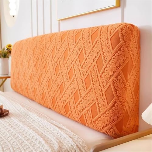 YHXAIQ Stretchy Flauschig Betthusse, All-Inclusive Antikollisionskopf Kopfteilbezug, Polyester + Samt Kopfteil Bezug, für Schlafzimmer Bett Dekor Kopfteil(Orange 4,120cm) von YHXAIQ