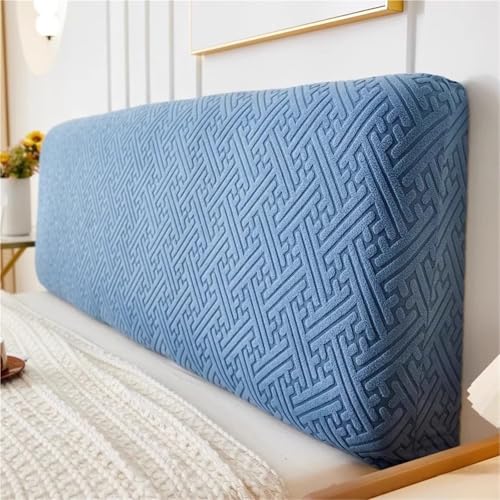 YHXAIQ Stretchy Flauschig Betthusse, All-Inclusive Antikollisionskopf Kopfteilbezug, Polyester + Samt Kopfteil Bezug, für Schlafzimmer Bett Dekor Kopfteil(Sky Blue 1,150cm) von YHXAIQ