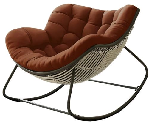 YHXAIQ Stuhl Auflagen Weich und Hautfreundlich, Gartenstuhlauflagen für Camping, Sitzauflagen Gartenmöbel Aus Polyester+Baumwolle, Schaukelstuhl für Terrassen(Dark Brown) von YHXAIQ