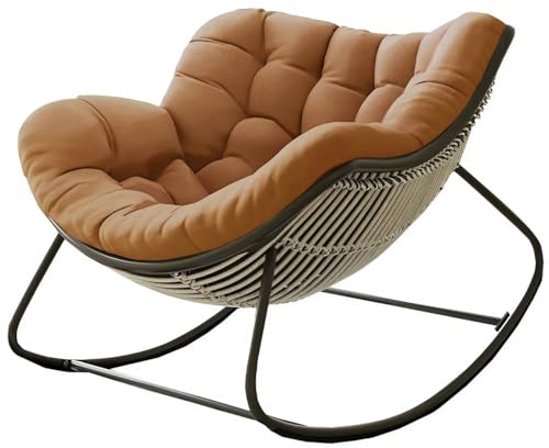 YHXAIQ Stuhl Auflagen Weich und Hautfreundlich, Gartenstuhlauflagen für Camping, Sitzauflagen Gartenmöbel Aus Polyester+Baumwolle, Schaukelstuhl für Terrassen(Light Brown) von YHXAIQ