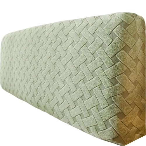 YHXAIQ Weich Betthusse, Flauschig Bett Kopfteil Bezug, Polyester Samt Kopfteilbezug, Headboard Cover für Schlafzimmer Bett Dekor Kopfteil(Light Green 4,180cm) von YHXAIQ