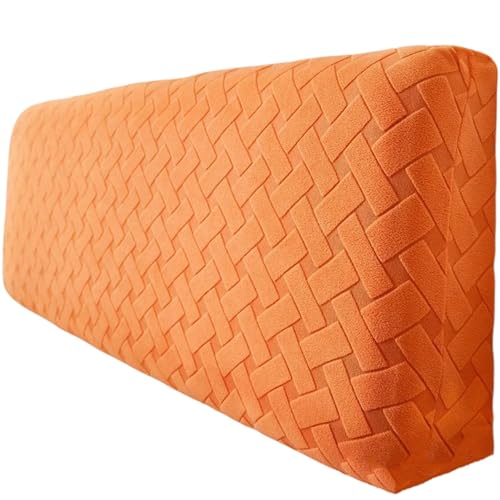 YHXAIQ Weich Betthusse, Flauschig Bett Kopfteil Bezug, Polyester Samt Kopfteilbezug, Headboard Cover für Schlafzimmer Bett Dekor Kopfteil(Orange 4,120cm) von YHXAIQ