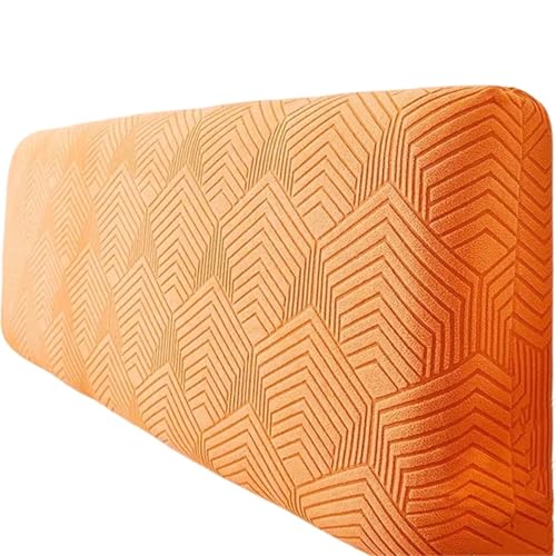 YHXAIQ Weich Betthusse, Flauschig Bett Kopfteil Bezug, Polyester Samt Kopfteilbezug, Headboard Cover für Schlafzimmer Bett Dekor Kopfteil(Orange 5,220cm) von YHXAIQ