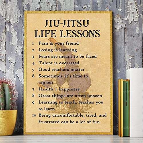 YHXCT Jiu-Jitsu Life Lessons Poster Fighting Martial Art Poster Jiu Jitsu Players Poster Jiu-Jitsu Wall Art Wall Art Gym Lovers Poster Fitness Decor Bilder,Poster,Kunstdrucke Wandtattoos - 50X70Cm von YHXCT