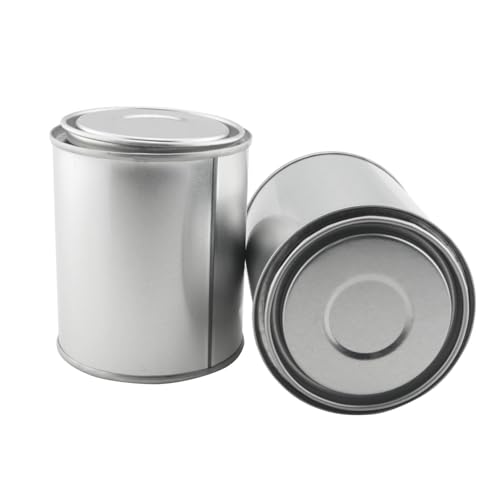 YHXiXi 2PSC Leere Metallfarbdose mit Deckel, Farbaufbewahrungsbehälter, Fassungsvermögen 0,5 l, Silberdose, versiegelt, kleiner leerer Eimer, Latexfarbe, runder Eisen-Eimer YHXiXi 2PSC Leere Metallfarbdose mit Deckel, Farbaufbewahrungsbehälter, Fassungsvermögen 0,5 l, Silberdose, versiegelt, kleiner leerer Eimer, Latexfarbe, runder Eisen-Eimer von YHXiXi
