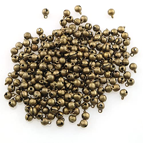 YHXiXi Kleine Glöckchen aus Bronze, 6 mm, 1/4 Zoll lose Perlen, zum Aufhängen, Weihnachtsbaumschmuck, Weihnachtsdekoration, Party, Basteln, Zubehör, 200 Stück YHXiXi Kleine Glöckchen aus Bronze, 6 mm, 1/4 Zoll lose Perlen, zum Aufhängen, Weihnachtsbaumschmuck, Weihnachtsdekoration, Party, Basteln, Zubehör, 200 Stück von YHXiXi