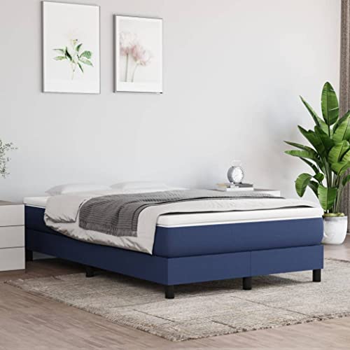 YHYL Federbett Doppelbett Bett Plattform Bettgestell für Schlafzimmer Schlafzimmer Elegant Modern Einfach zu montieren Blau 203x120x25 cm von YHYL