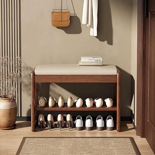 YHYPSY Moderne Schuhbank aus Holz mit Schuhaufbewahrung, Schuhbank für den Eingangsbereich, mit abnehmbarem Sitzkissen, Schuhregal für den Flur mit gepolstertem Schuhregal, Heimdekor-Schuhbank, Bank YHYPSY Moderne Schuhbank aus Holz mit Schuhaufbewahrung, Schuhbank für den Eingangsbereich, mit abnehmbarem Sitzkissen, Schuhregal für den Flur mit gepolstertem Schuhregal, Heimdekor-Schuhbank, Bank von YHYPSY