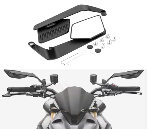 YHZCFWSF Motorrad-Rückspiegel für Yamaha R7 YZFR7 YZF R7 R 7 YZFR7 Klappbare Lenker-Seitenspiegel 360° Drehbarer Weites Sichtfeld Blendfrei Motorradzubehör,Blackwhite von YHZCFWSF