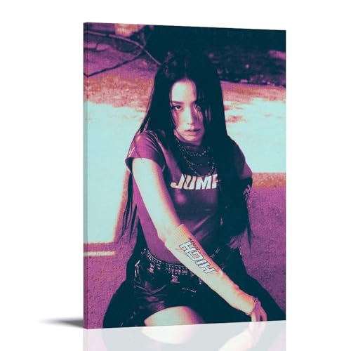 YHZCSCDXY Jisoo Sänger-Musik-Cover-Leinwand-Poster, Wandkunst, dekoratives Gemälde, Schlafzimmer, Poster, 20 x 30 cm, Rahmenstil von YHZCSCDXY