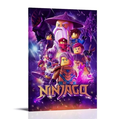 YHZCSCDXY Ninjago Leinwandposter mit klassischem Anime-Motiv, heißblütig, Wandkunst, dekoratives Gemälde, Schlafzimmer, 40 x 60 cm, Rahmenstil von YHZCSCDXY