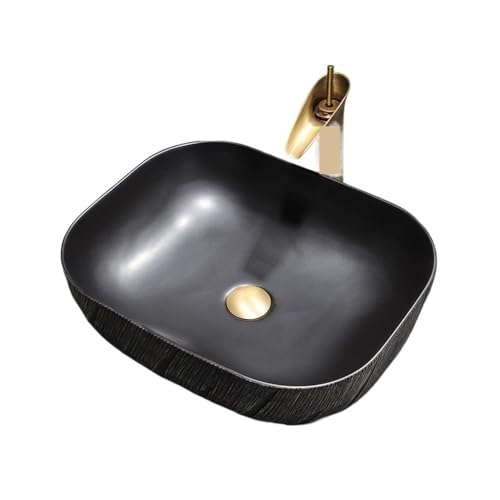 Langlebig Retro Kleine Waschschüssel Über der Theke Waschbecken Gefäß Porzellan Keramik Badezimmer Waschbecken Aufsatzbecken von YHxFlux