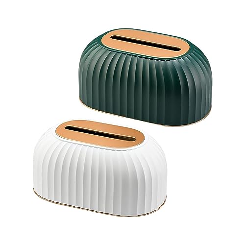 Taschentuchbox 1pc Tissue Lagerung Luxus Fall Serviette Box for Office Home Arbeitsplatte Kosmetiktücherbox(Green) von YHxFlux