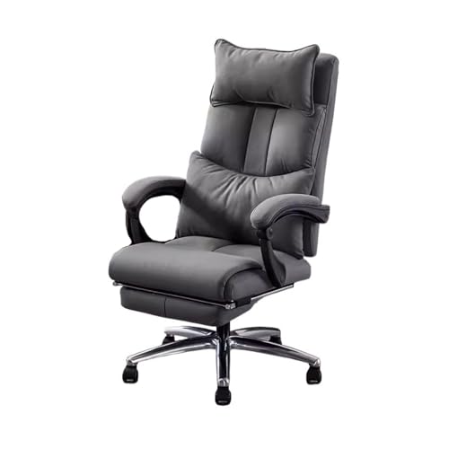 YHxFlux Komfort Computerstuhl for den Heimgebrauch, bequemer ergonomischer Stuhl, Chefbürostuhl, Liegestuhl for die Mittagspause Schreibtischstuhl(Grigio) von YHxFlux