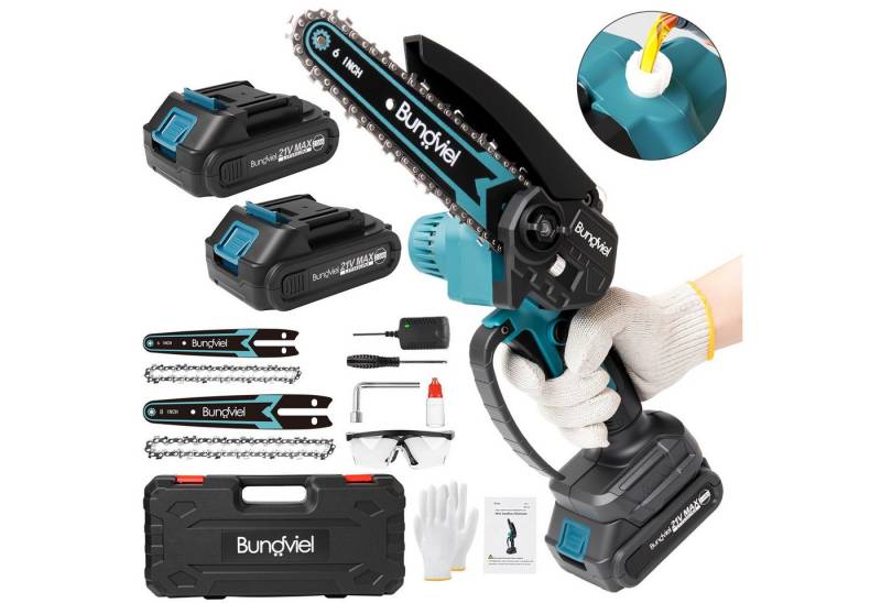 YI Akku-Kettensäge Akku-Kettensäge, 6/8 Zoll Mini Kettensäge mit 4000mAH Akku Handsäge von YI