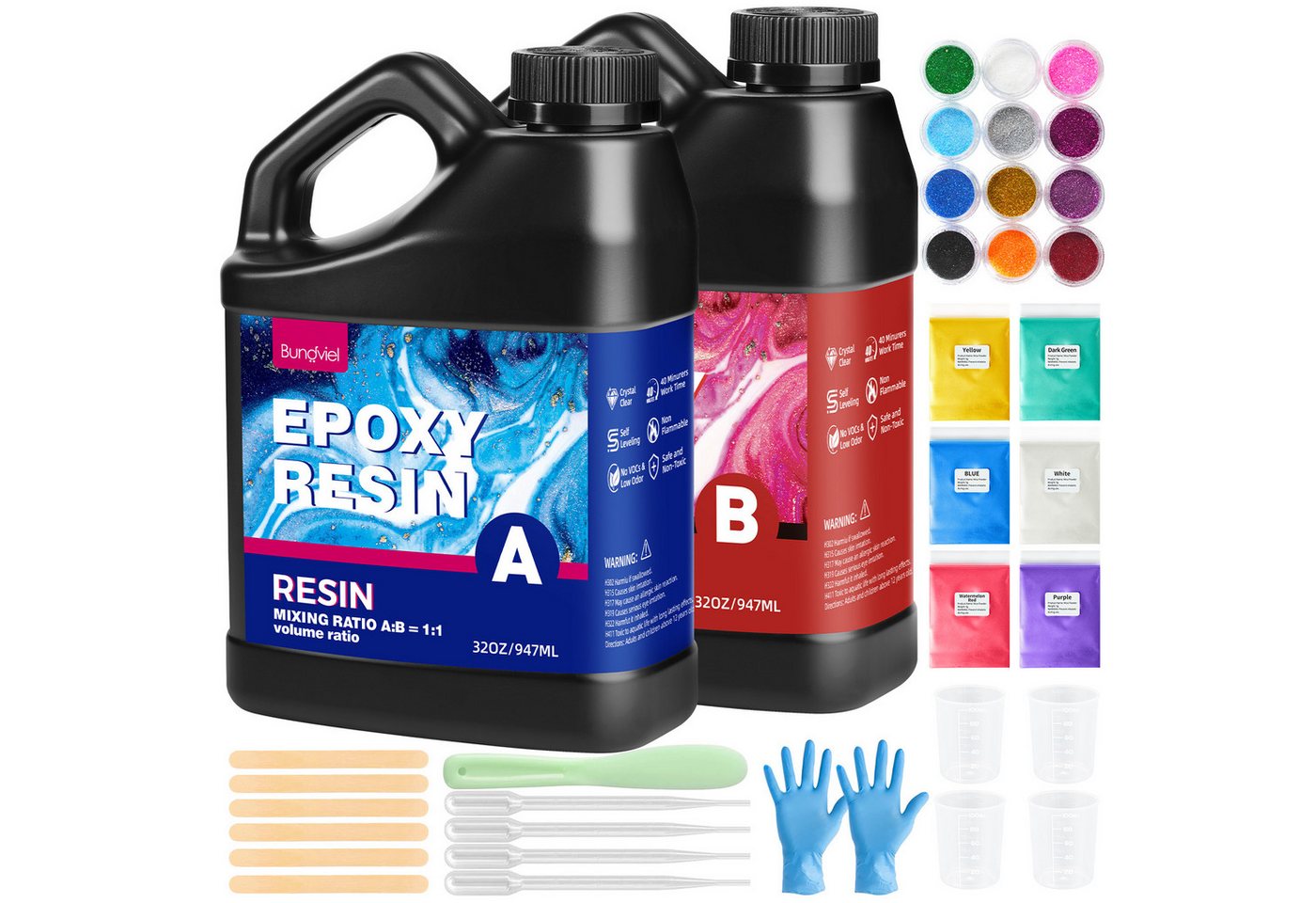 YI Epoxidharz Epoxidharz Mit Härter Set, 64OZ Epoxidharz Set Anfänger,1:1 Ratio YI Epoxidharz Epoxidharz Mit Härter Set, 64OZ Epoxidharz Set Anfänger,1:1 Ratio von YI