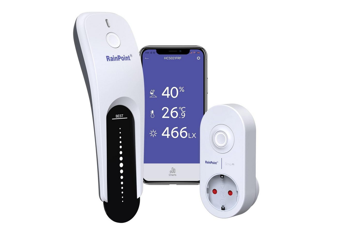 YI Feuchtigkeitssensor Bodenfeuchtigkeitssensor mit WiFi-Hub,APP-gesteuerter Smart 3-in-1 YI Feuchtigkeitssensor Bodenfeuchtigkeitssensor mit WiFi-Hub,APP-gesteuerter Smart 3-in-1 von YI