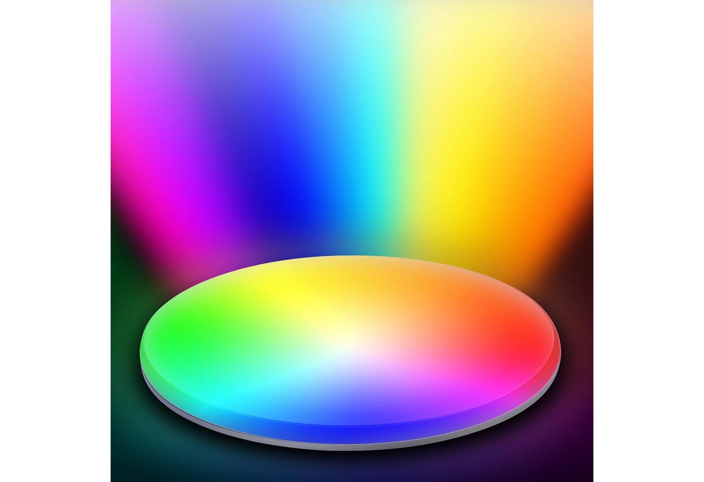 YI LED Deckenleuchte 18W RGB Farbwechsel LED Deckenleuchte Dimmbar mit Fernbedienung,22CM von YI