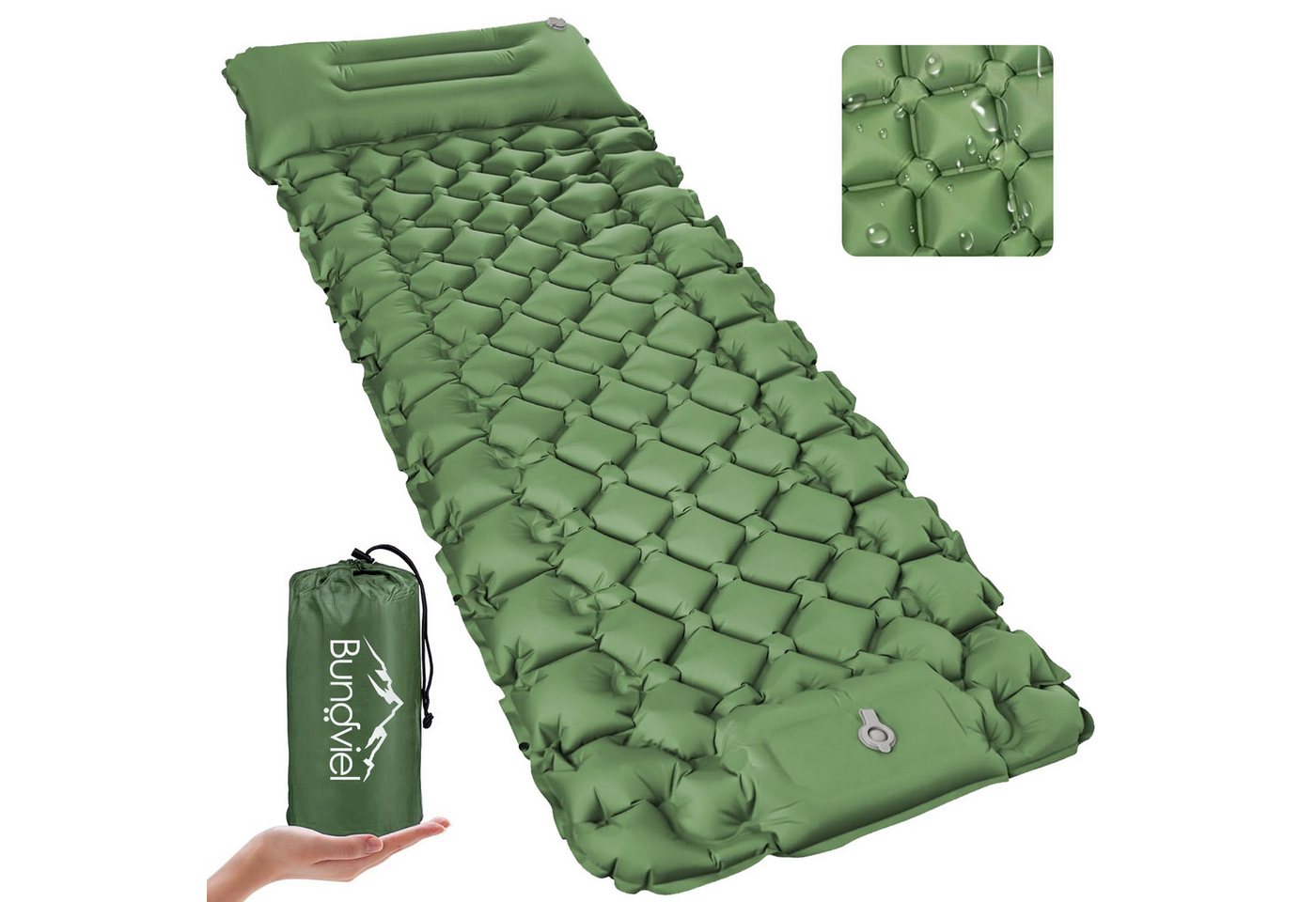 YI Luftbett Isomatte Ultraleicht 8cm dick,faltbar Luftmatratze aufblasbare von YI