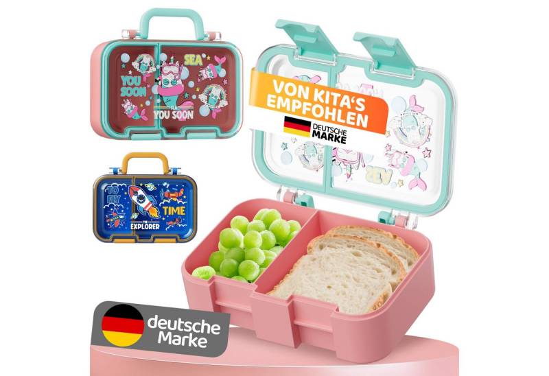 Bundviel Lunchbox Brotdose Kinder mit Fächern Bento Box Auslaufsicher Lunchbox, PP+ABS, (mit 100ml Edelstahl-Dippschale, Kindergarten und Schule - Mädchen und Jungen, Vesperbox, Snackbox) Bundviel Lunchbox Brotdose Kinder mit Fächern Bento Box Auslaufsicher Lunchbox, PP+ABS, (mit 100ml Edelstahl-Dippschale, Kindergarten und Schule - Mädchen und Jungen, Vesperbox, Snackbox) von Bundviel